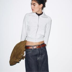 Zara Gray Zip-Up Jacket